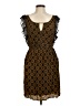 Maple 100% Silk Paisley Brown Cocktail Dress Size M - photo 1