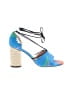 J.Crew Tropical Blue Heels Size 7 - photo 1