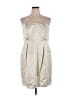 David's Bridal 100% Polyester Ivory Silver Cocktail Dress Size 18 - photo 1