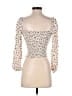 Reformation 100% Viscose Ivory Red 3/4 Sleeve Top Size 2 - photo 2