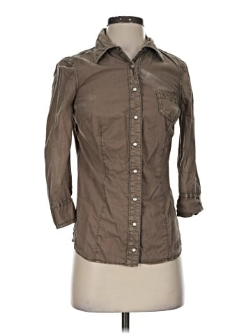 Guess Jeans 3/4 Sleeve Button-Down Shirt (view 1)