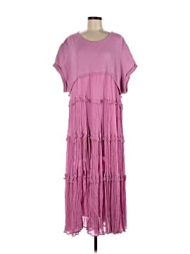 purple dress thredup Plus Size - Purple Challis Slit Maxi Dress