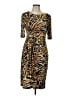 Connected Apparel Animal Print Brown Cocktail Dress Size 12 - photo 1