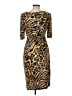 Connected Apparel Animal Print Brown Cocktail Dress Size 12 - photo 2