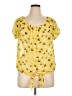 My Michelle 100% Polyester Yellow Short Sleeve Blouse Size 1X - photo 1
