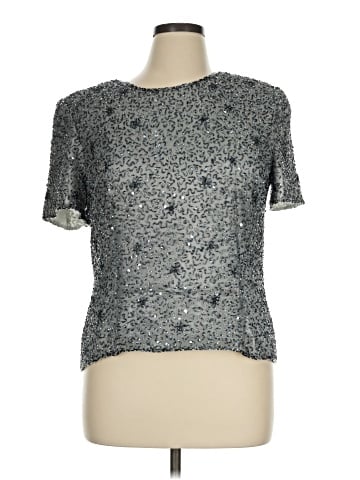 Papell Boutique Evening Short Sleeve Top (view 1)