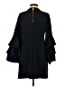 Nicole Miller 100% Polyester Solid Blue Black Casual Dress Size 4 - photo 2