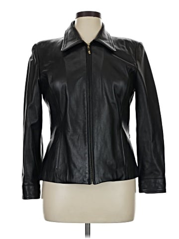 Linda Allard Ellen Tracy Leather Jacket (view 1)