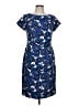 Talbots Print Blue Casual Dress Size 10 - photo 1
