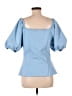 Boston Proper Blue Short Sleeve Blouse Size M - photo 2