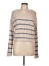 Pink Rose Stripes Tan Pullover Sweater Size L - photo 1