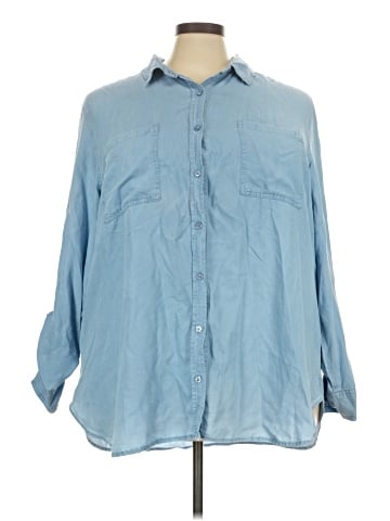 CALVIN KLEIN JEANS 3/4 Sleeve Button-Down Shirt (view 1)