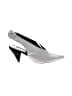 Céline 100% Leather Metallic Silver Gray Leather Slingback Pumps Size EU 35 1/2 - photo 1