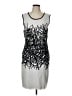 Sioni Graphic Silver Cocktail Dress Size L - photo 1