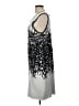 Sioni Graphic Silver Cocktail Dress Size L - photo 5