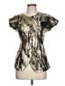 Assorted Brands Metallic Gold Short Sleeve Blouse Size 12 - photo 1