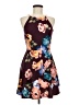 BCX 100% Polyester Floral Burgundy Cocktail Dress Size 7 - photo 1