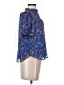 Ann Taylor LOFT 100% Polyester Blue Short Sleeve Blouse Size XS (petite) - photo 4
