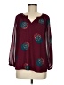 Kaari Blue 100% Polyester Burgundy 3/4 Sleeve Blouse Size M - photo 1