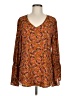 CAbi 100% Polyester Brown Long Sleeve Blouse Size M - photo 1