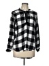 Pink Rose Checkered-gingham Black Long Sleeve Blouse Size L - photo 1