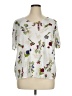 Susan Graver White Short Sleeve Blouse Size 1X - photo 1
