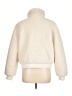 Ann Taylor LOFT 100% Polyester Solid Ivory Faux Fur Jacket Size L - photo 2