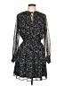 Aqua 100% Polyester Paisley Black Casual Dress Size M - photo 1