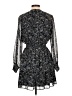 Aqua 100% Polyester Paisley Black Casual Dress Size M - photo 2