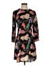 Zara Basic 100% Polyester Print Multi Color Black Casual Dress Size S - photo 1