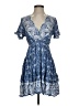 Shein 100% Rayon Paisley Blue Cocktail Dress Size XS - photo 1