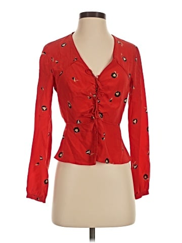 Intermix Long Sleeve Silk Top (view 1)