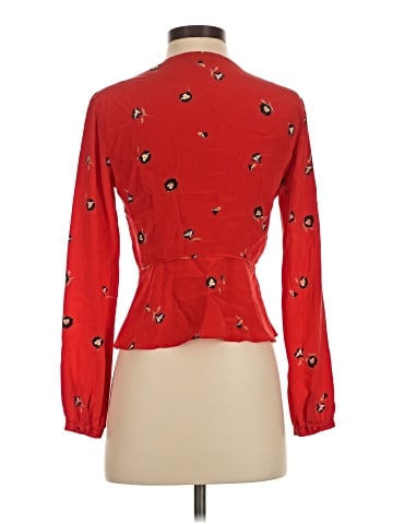 Intermix Long Sleeve Silk Top (view 2)
