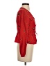 Intermix 100% Silk Red Long Sleeve Silk Top Size 4 - photo 4