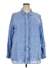 Talbots 100% Linen Blue Long Sleeve Button-Down Shirt Size 2X - photo 1