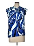 Como Black 100% Rayon Blue Sleeveless Blouse Size L - photo 1