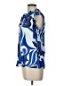Como Black 100% Rayon Blue Sleeveless Blouse Size L - photo 5