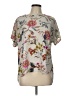 DR2 100% Polyester Floral Ivory Short Sleeve Blouse Size L - photo 1