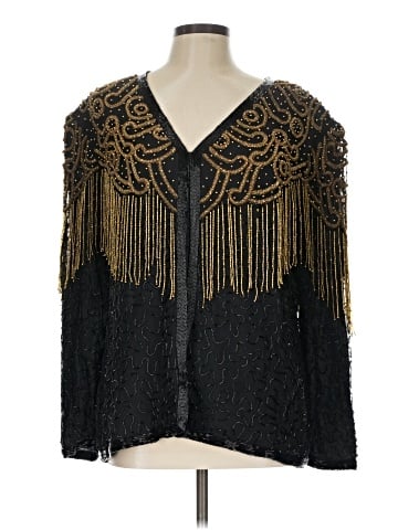 AJ Valenci Long Sleeve Silk Top (view 1)