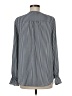T Tahari 100% Polyester Stripes Gray Long Sleeve Blouse Size M - photo 2