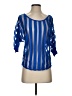 G by GUESS Blue 3/4 Sleeve Top Size S - photo 1