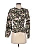 Topshop 100% Polyester Black Green Long Sleeve Blouse Size 2 - photo 1