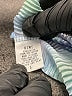 Kiwi 100% Polyester Stripes Teal Long Sleeve Blouse Size L - photo 8