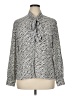 Tahari by ASL 100% Polyester Tweed Silver Long Sleeve Blouse Size XL - photo 1