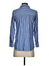 Ann Taylor LOFT 100% Rayon Stripes Blue Long Sleeve Button-Down Shirt Size XS - photo 2