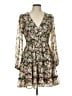 Lush 100% Polyester Floral Brown Cocktail Dress Size L - photo 1