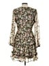 Lush 100% Polyester Floral Brown Cocktail Dress Size L - photo 2
