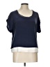 Matty M Blue Short Sleeve Blouse Size L - photo 1