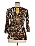 Assorted Brands Animal Print Brown 3/4 Sleeve Blouse Size XL (estimated) - photo 2
