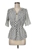 J for Justify 100% Polyester Silver Short Sleeve Blouse Size M - photo 1